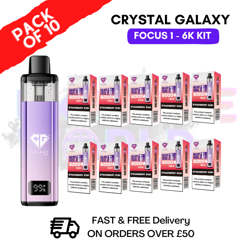 Strawberry Kiwi Crystal Galaxy Focus 6K Kits Box Of 10 - ukvapeworld