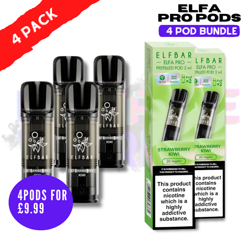 Shop Strawberry Kiwi ELFA Pro Pods - Pack Of 4 PODS - UK Vape World