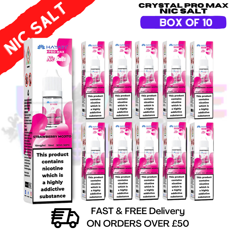 cookie vapes thc Strawberry Mojito Hayati Crystal Bar Pro Max Pack Box Of 10 Nic Salts