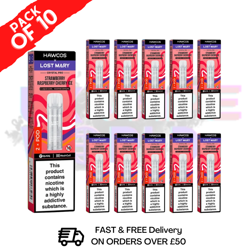 shop Strawberry Raspberry Cherry Ice Lost Mary Crystal Replacement Pods Box of 10 - ukvapeworld