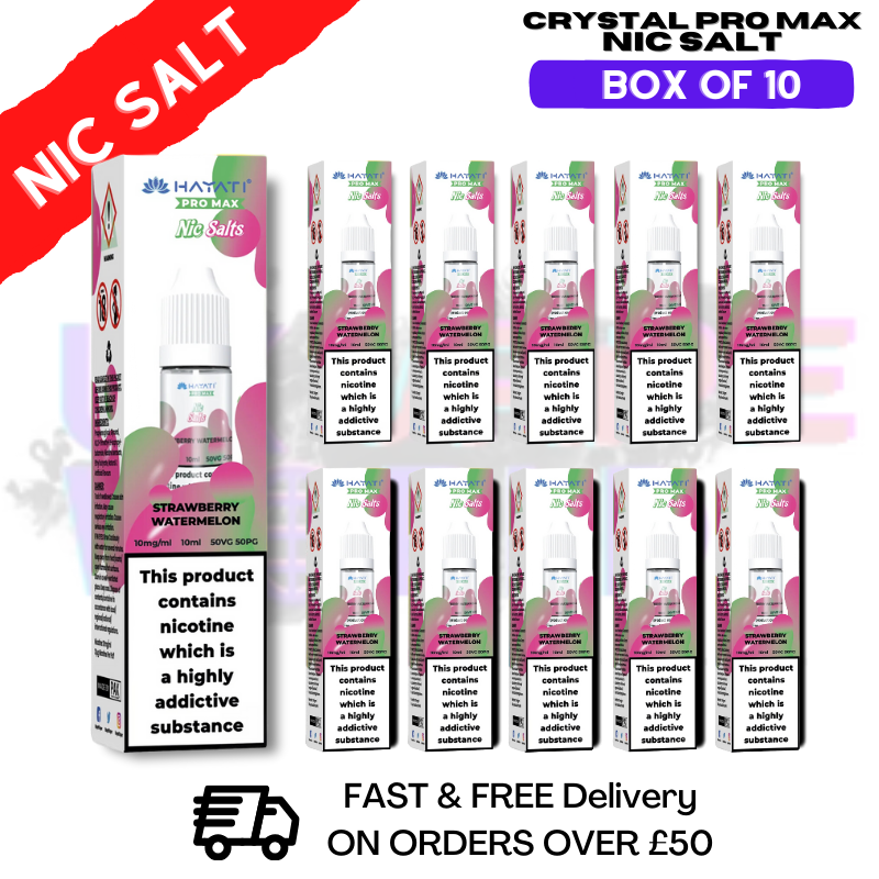 Strawberry Watermelon Hayati Crystal Bar Pro Max Box Of 10 Nic Salts Strawberry Watermelon Hayati Crystal Bar Pro Max Box Of 10 Nic Salts