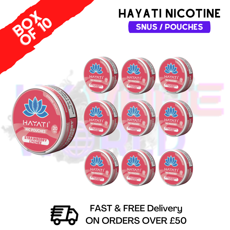 Shop Strawberry Lychee - Hayati Snus Nic Nicotine Pouches Box Of 10 - UK Vape World