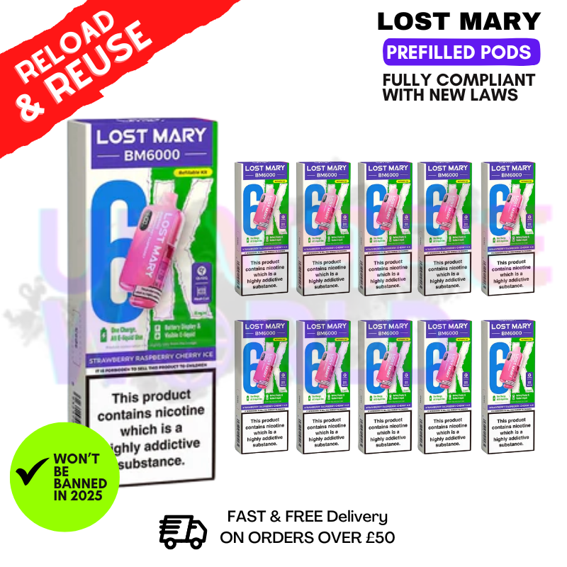 Lost Mary Cherry Ice Pod Genuine Lost Mary 4-in-1 Prefilled Pods