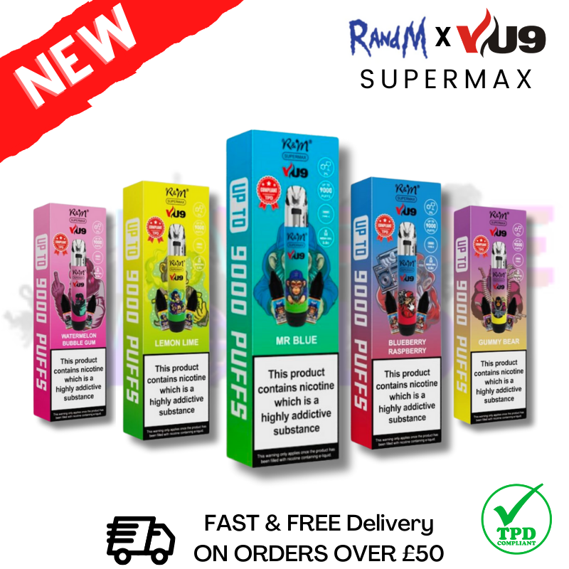 RandM (NEW) SuperMax 9000 Puff 9K Bar R and M Vape Pen Kit