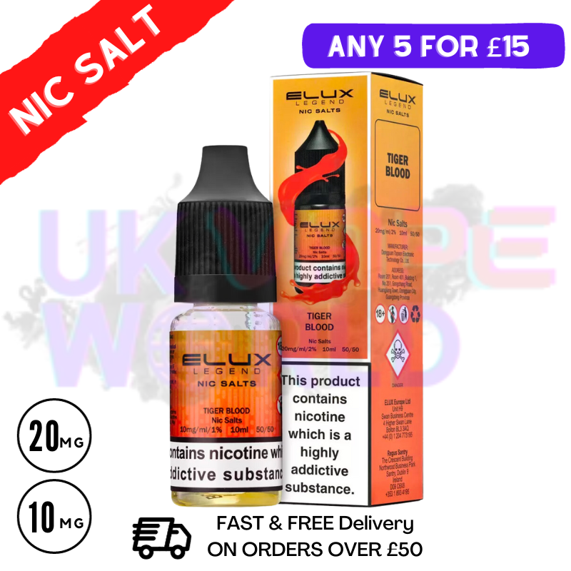 Tiger Blood Elux Legend Nic Salt 10ML eLiquid