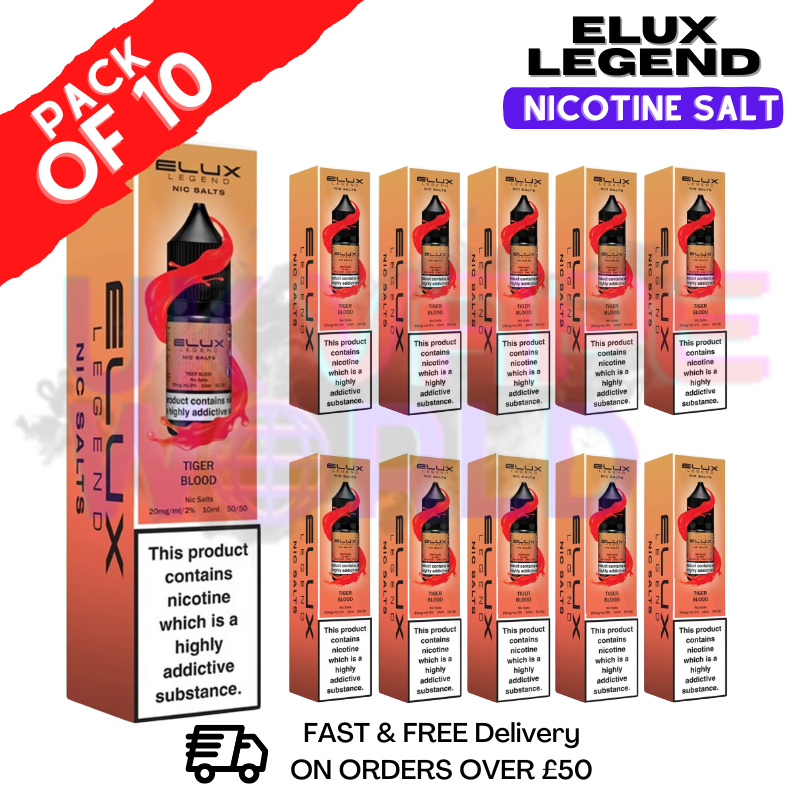 Tiger Blood Elux Legend Nic Salt BOX OF 10 Tiger Blood Elux Legend Nic Salt BOX OF 10
