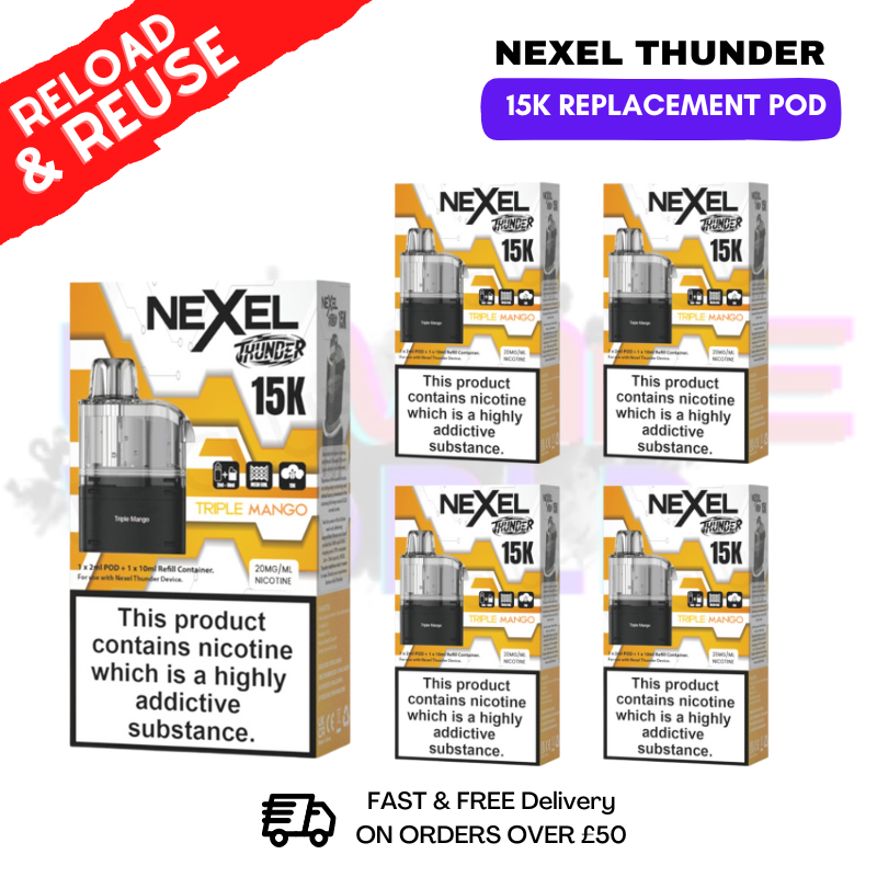 Triple Mango Nexel 15K REPLACEMENT PODS BOX OF 5 - UKVAPEWORLD