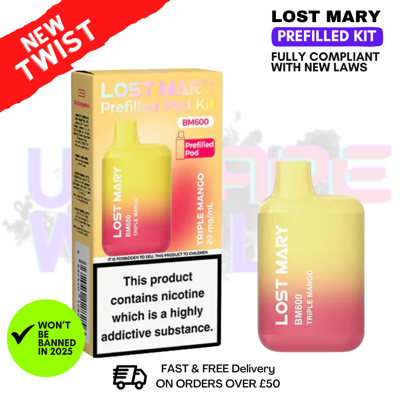 Triple Mango Lost Mary BM600 Prefilled Pod Kit - ONLY 3.29
