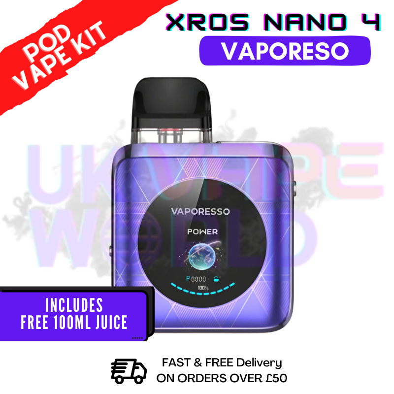 Vaporesso Xros Nano 4 Twilight Purple Pod Vape Kit - 21.99 Vaporesso Xros Nano 4 Twilight Purple Pod Vape Kit - 21.99