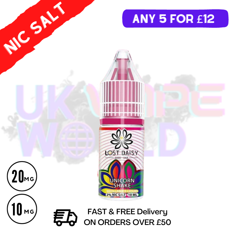 Unicorn Shake Lost Daisy Nic Salt 10ML eLiquid - 5 For 12 Unicorn Shake Lost Daisy Nic Salt 10ML eLiquid - 5 For 12