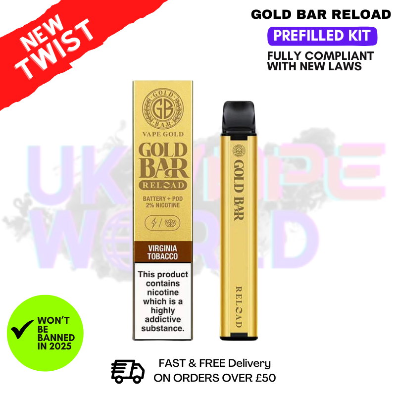 Virginia Tobacco Gold Bar Reload Prefilled Pod Kit Virginia Tobacco Gold Bar Reload Prefilled Pod Kit