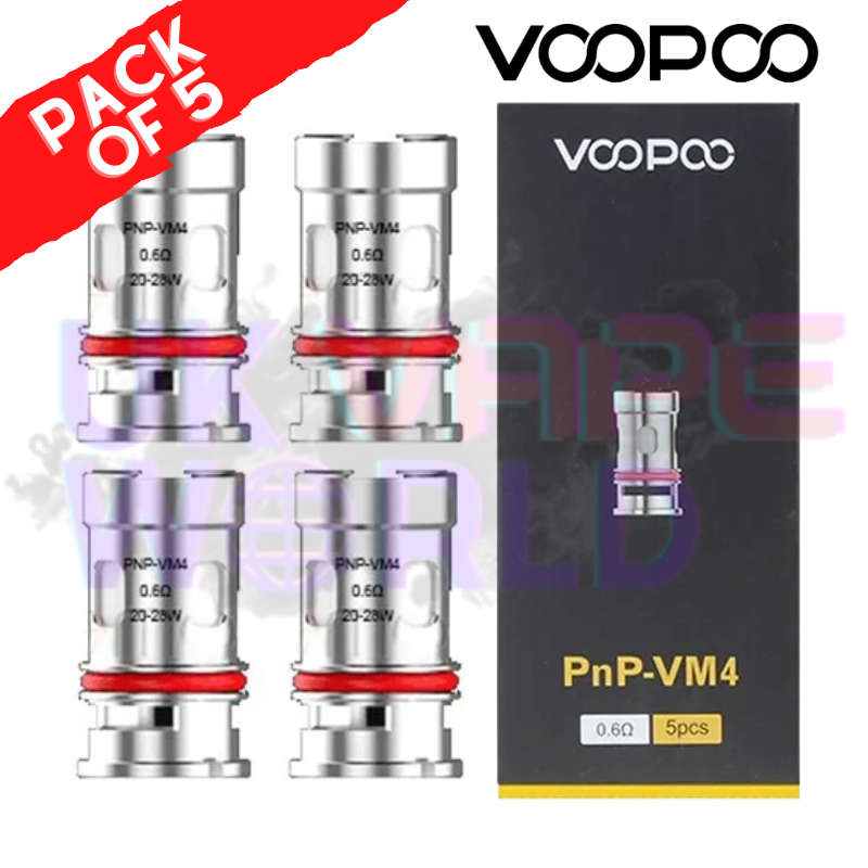 VooPoo VM4 Mesh PnP Coil 0.6ohm Head- 5 Pack For 8.99 VooPoo VM4 Mesh PnP Coil 0.6ohm Head- 5 Pack For 8.99