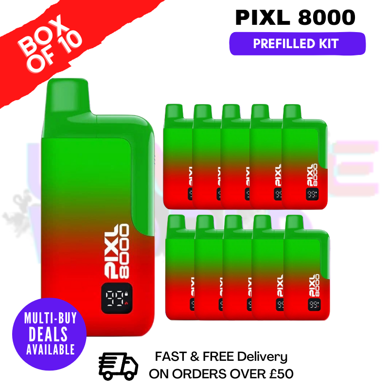 Watermelon ICE pixl 8000 Kits Box Of 10 - ukvapeworld