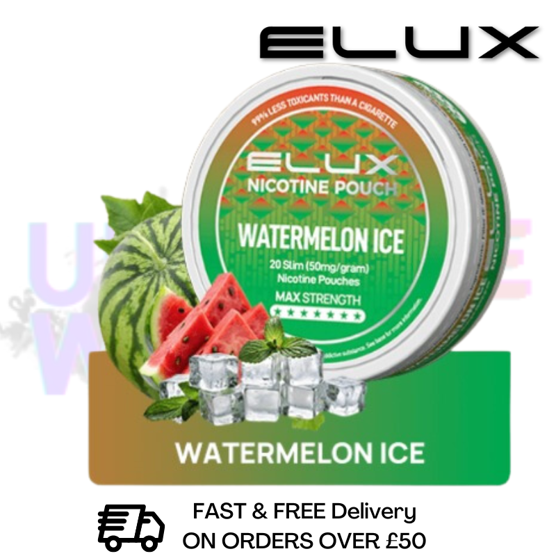 Watermelon ICE Elux Legend Nicotine Pouches - ONLY 3.99 Watermelon ICE Elux Legend Nicotine Pouches - ONLY 3.99