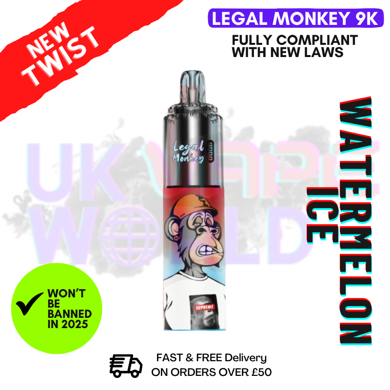 Watermelon Ice Legal Monkey 9000 9K Vape Kit Watermelon Ice Legal Monkey 9000 9K Vape Kit