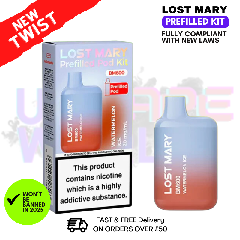 Watermelon ICE Lost Mary BM600 Prefilled Pod Kit - ONLY 3.29 Watermelon ICE Lost Mary BM600 Prefilled Pod Kit - ONLY 3.29