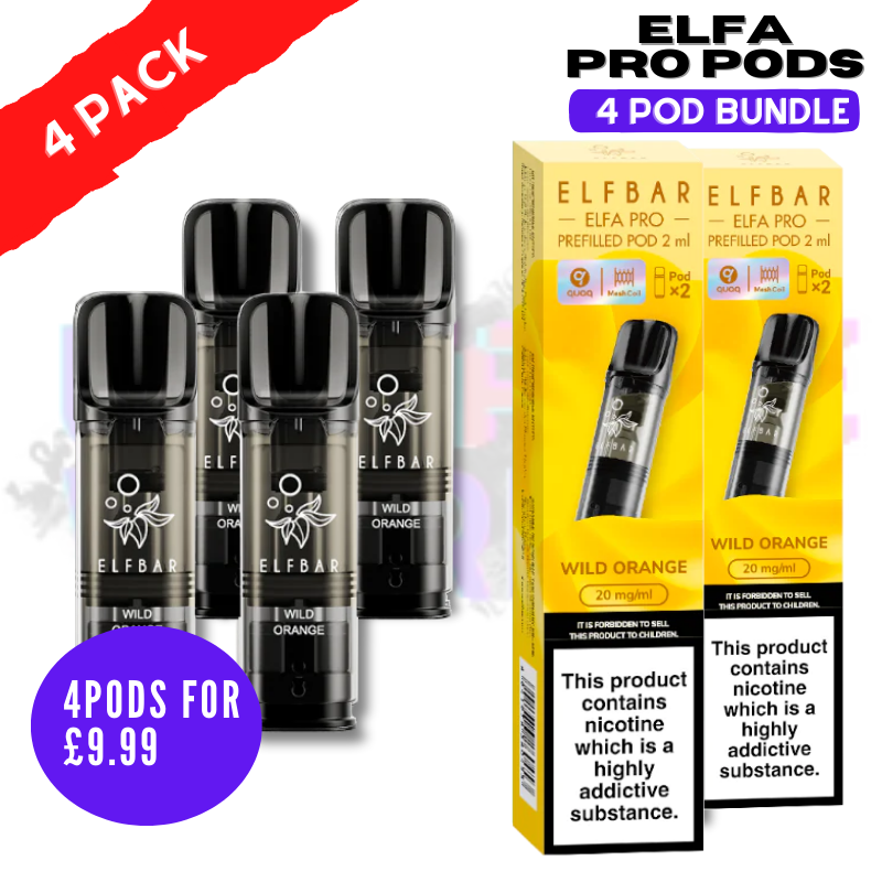 Shop Wild Orange ELFA Pro Pods - Pack Of 4 PODS - UK Vape World