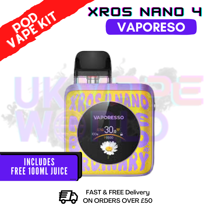 Vaporesso Xros Nano 4 Word-Pop Yellow Pod Vape Kit - 21.99