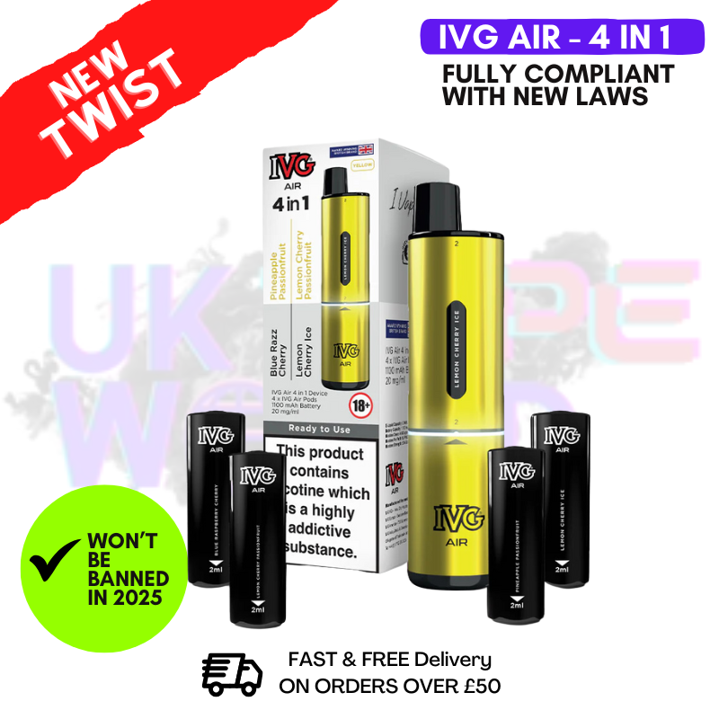 IVG Air 4 in 1 Yellow Edition Prefilled Pod Kit - 8 IVG Air 4 in 1 Yellow Edition Prefilled Pod Kit - 8