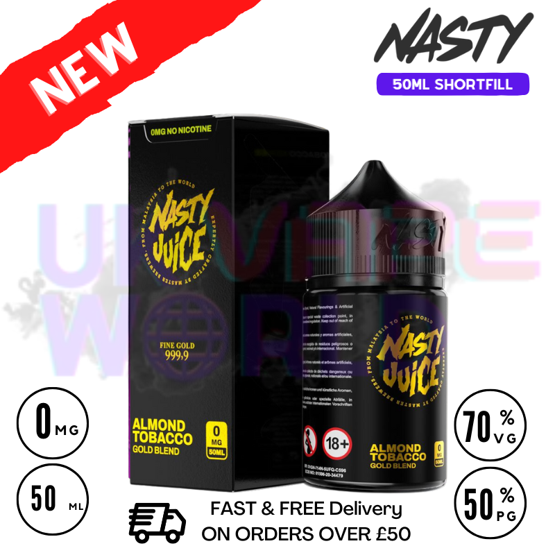 Nasty Juice Asap Almond Tobacco Gold Blend 50ml Shortfill Nasty Juice Asap Almond Tobacco Gold Blend 50ml Shortfill