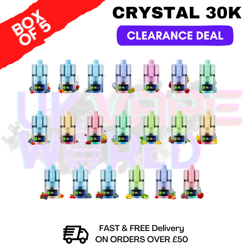 is 2 nicotine a lot in a disposable vape Crystal Pro SWITCH 30K BOX OF 5 (CLEARANCE)