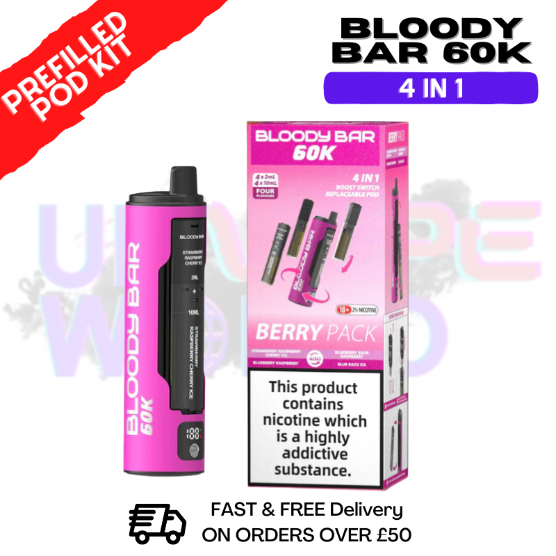 Berry Pack Bloody Bar 60k Prefilled 4 In 1 Pod Vape Kit - ukvapeworld