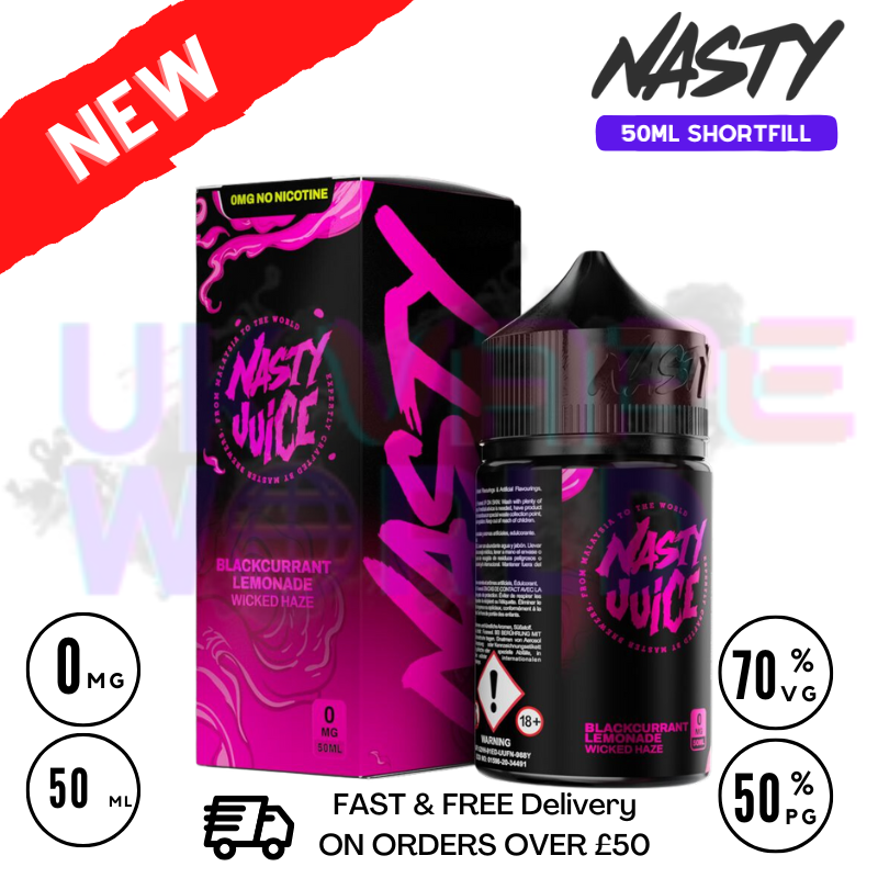 Shop Nasty Juice Asap Blackcurrant Lemonade WICKED Haze 50ml Shortfill - UK Vape World