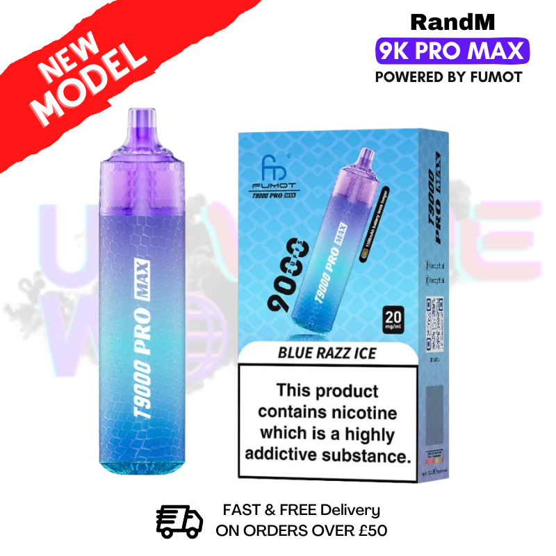 Blue Razz ICE RandM T9000 Pro Max Pod Kit - ukvapeworld