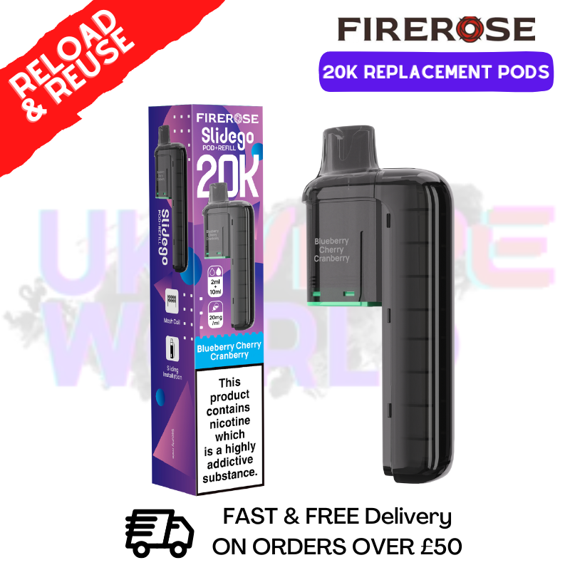 Blueberry Cherry Cranberry Firerose SlideGo 20K Replacement Pods - ukvapeworld