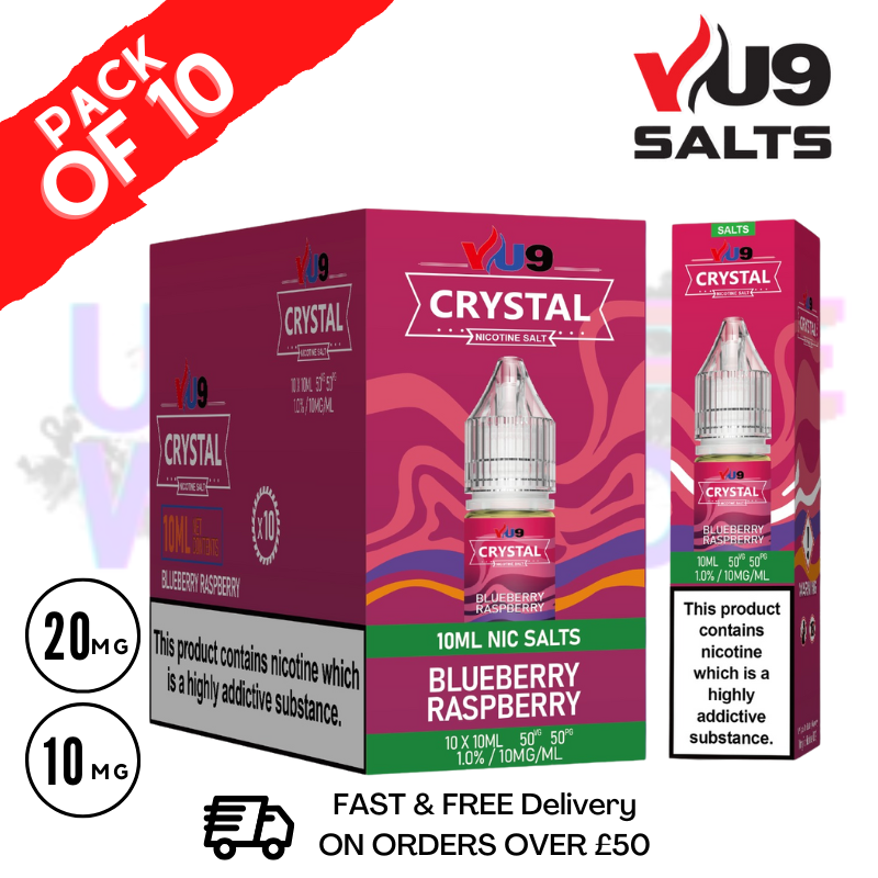 Blueberry Raspberry VU9 Crystal Nic Salt Box Of 10