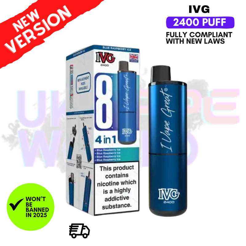 Ivg Blue Raspberry Ice Pro Vape Kit Blue Raspberry Ice IVG PRO Starter Kit  | Up to 10k Puffs IVG 2400 - Blue Raspberry Ice - 16.99