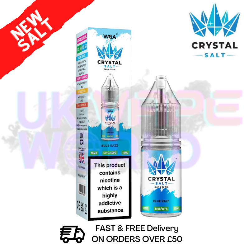 Shop Blue Razz WGA Crystal Nic Salt | Nicotine Salts | Lowest Price - UK Vape World