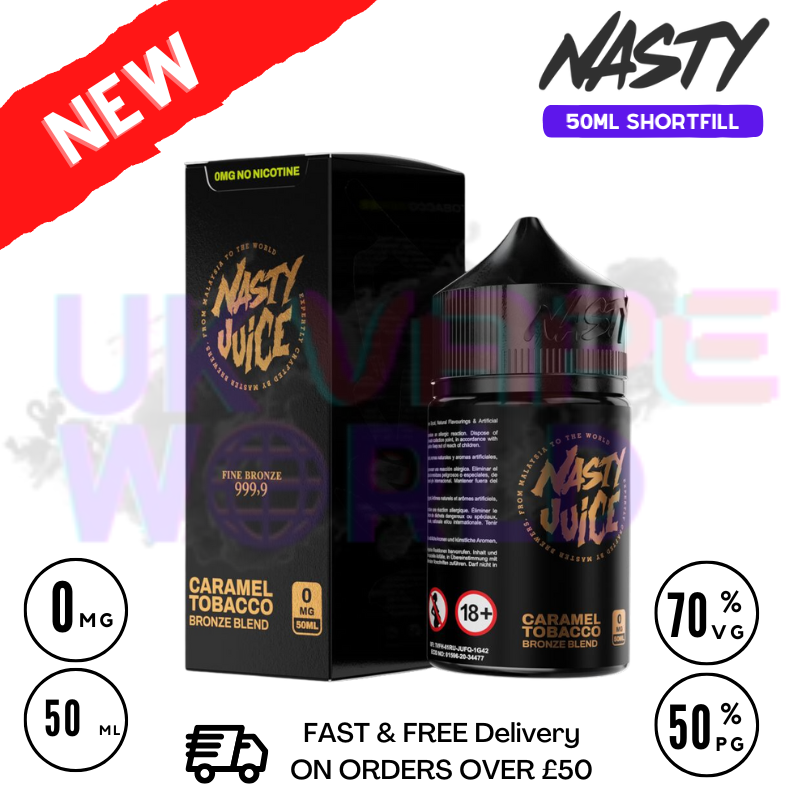 Nasty Juice Asap Caramel Tobacco 50ml Shortfill | Best Price