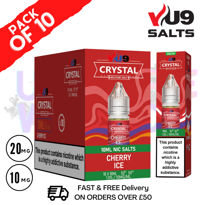 Cherry Ice VU9 Crystal Nic Salt Box Of 10