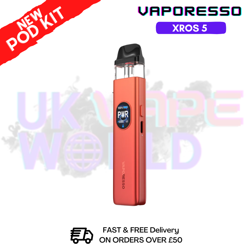 Coral Red Vaporesso Xros 5 Pod Vape Kit Coral Red Vaporesso Xros 5 Pod Vape Kit