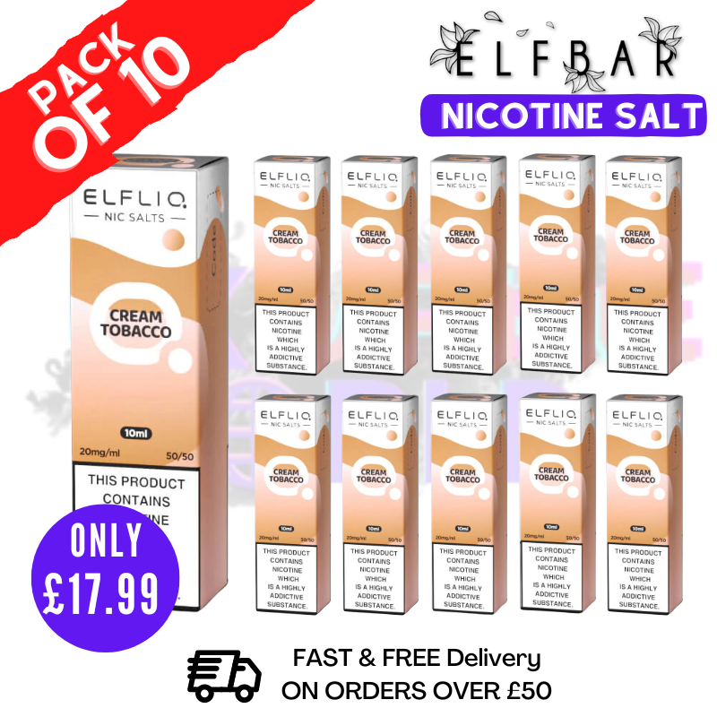 Snow (Cream) Tobacco ElfLiq Nic Salt BOX OF 10