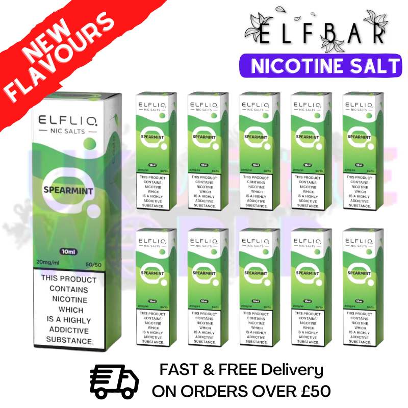 Spearmint ElfLiq Nic Salt BOX OF 10 - ONLY Spearmint ElfLiq Nic Salt BOX OF 10 - ONLY