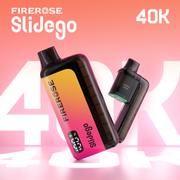 FIREROSE Slidego vape device with gradient design on a pink background