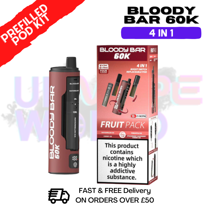 Fruit Pack Bloody Bar 60k Prefilled 4 In 1 Pod Vape Kit - ukvapeworld