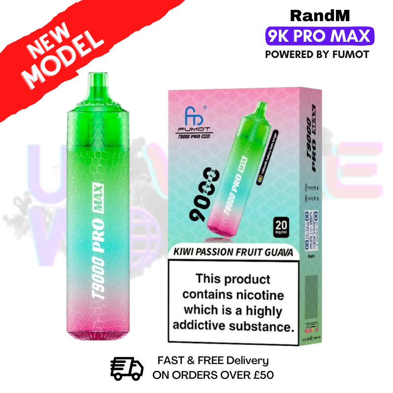 Kiwi Passion Fruit Guava RandM T9000 Pro Max Pod Kit - ukvapeworld