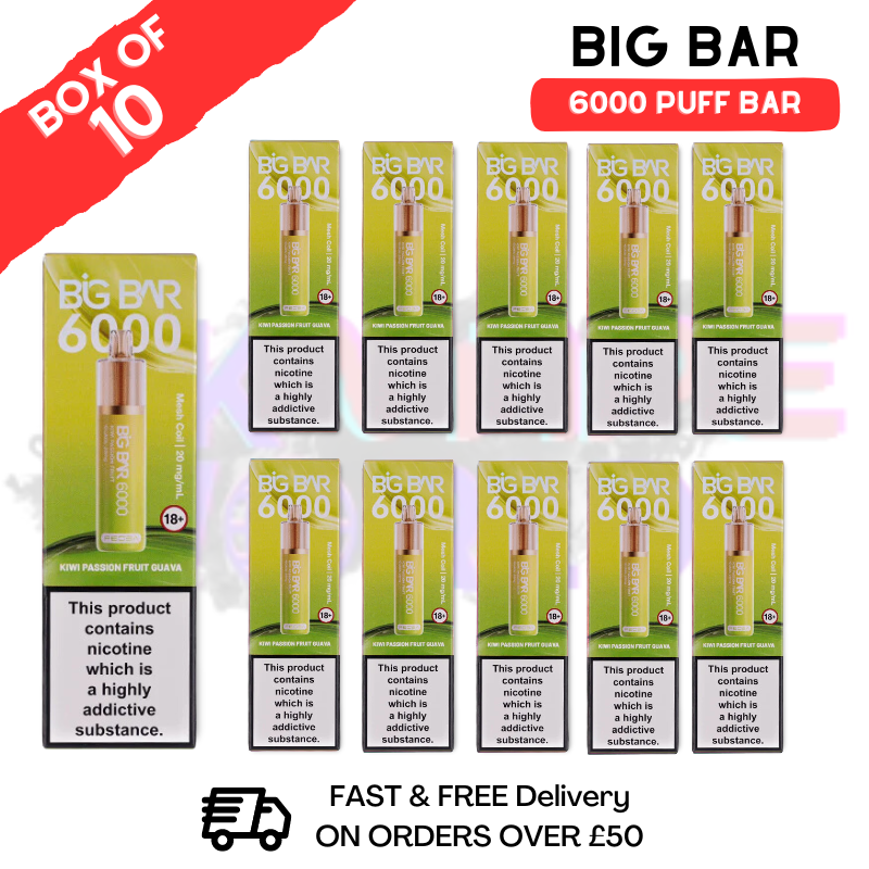 Kiwi Passion Fruit Guava Feoba PRO 6000 Puff 6K Box Of 10