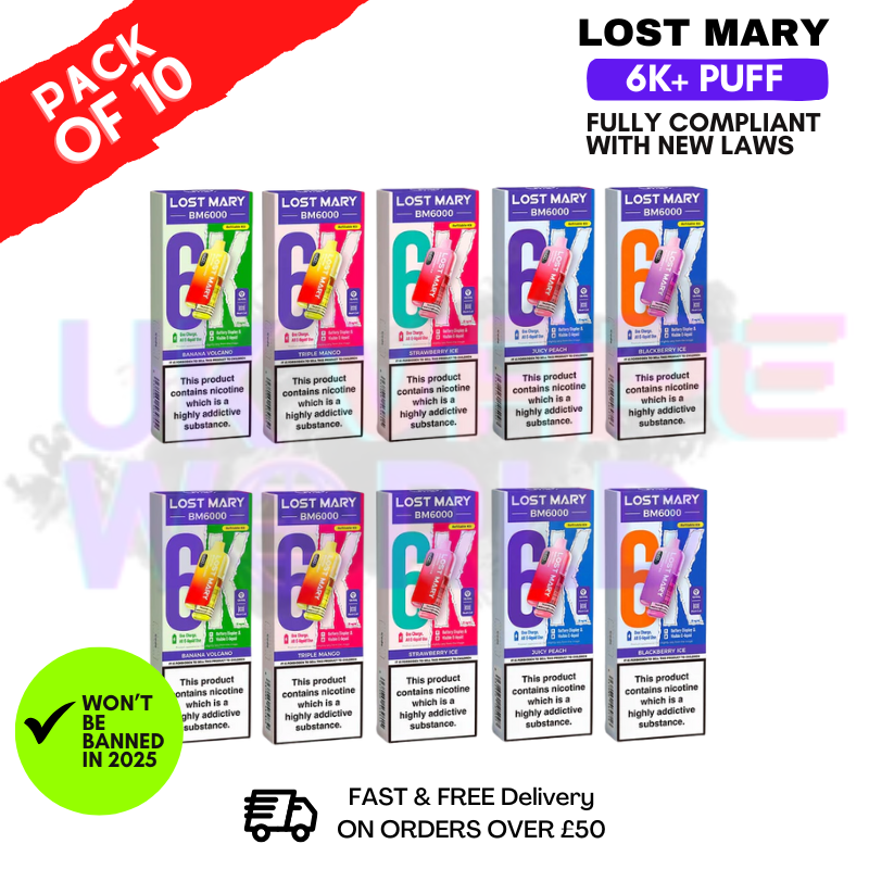 Lost Mary 6K Puff 6000 Pod Kit - BOX OF 10 Lost Mary 6K Puff 6000 Pod Kit - BOX OF 10