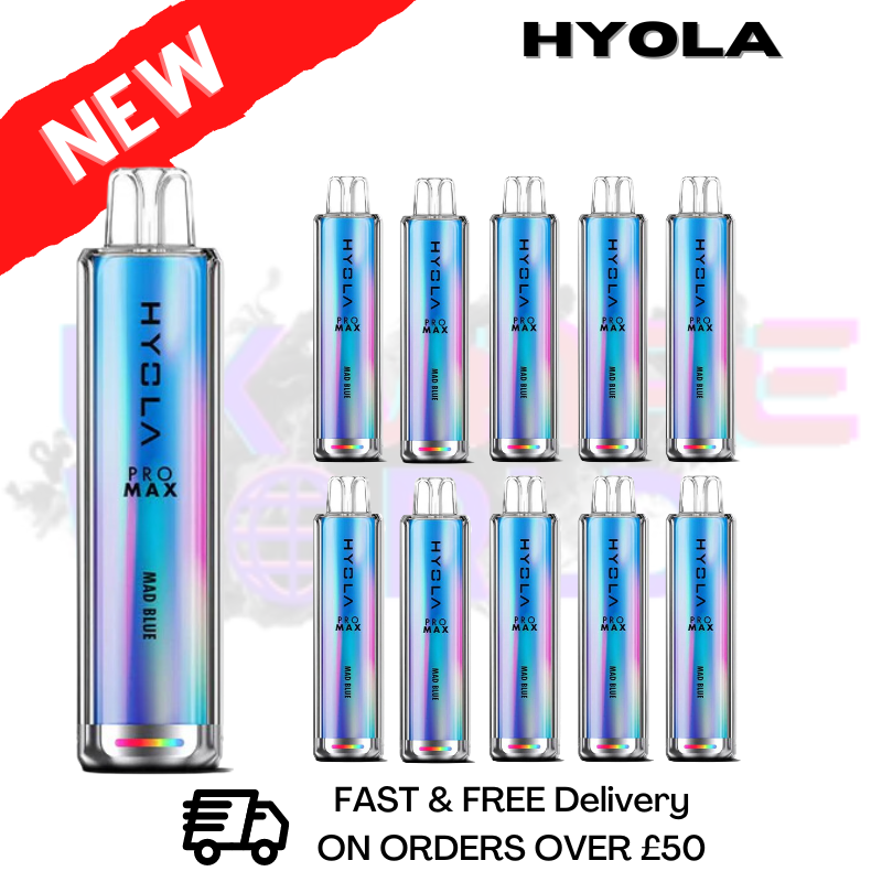 hyola pro max 6000 disposable vape Mad Blue Hyola Pro Max 8000 Puff Box Of 10
