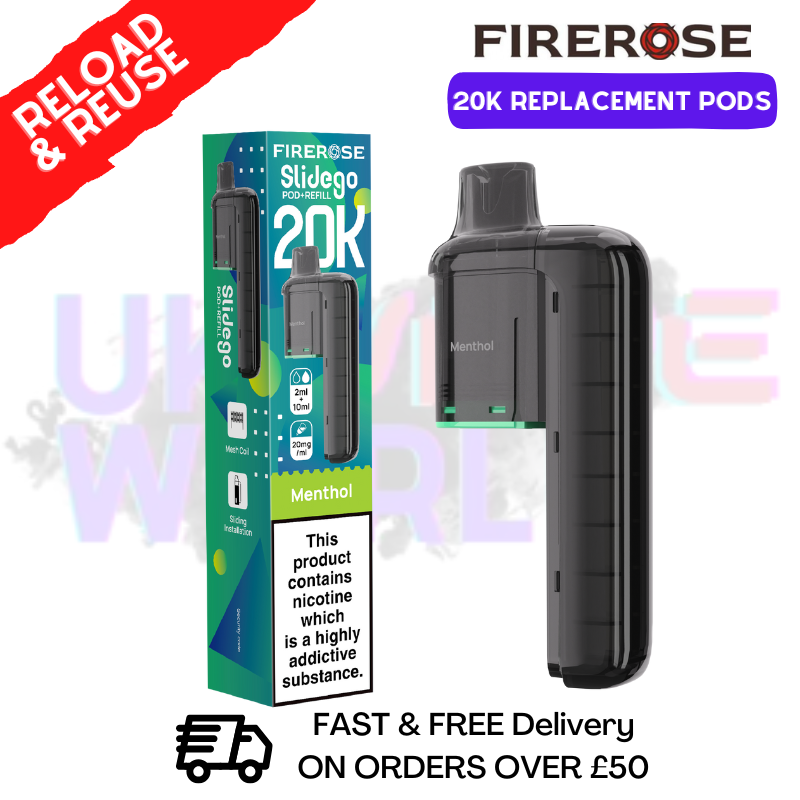 Menthol Firerose SlideGo 20K Replacement Pods - ukvapeworld