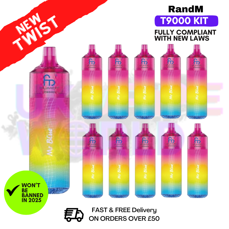 mr blue vape 9000 puffs Mr Blue Randm T9000 Puffs Box Of 10