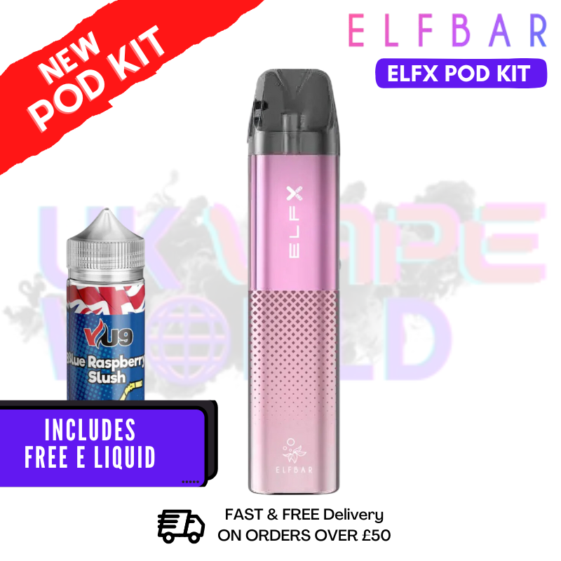 Pink Elf Bar ELFX Refillable Pod Kit & Free eLiquid - 10.99 Pink Elf Bar ELFX Refillable Pod Kit & Free eLiquid - 10.99