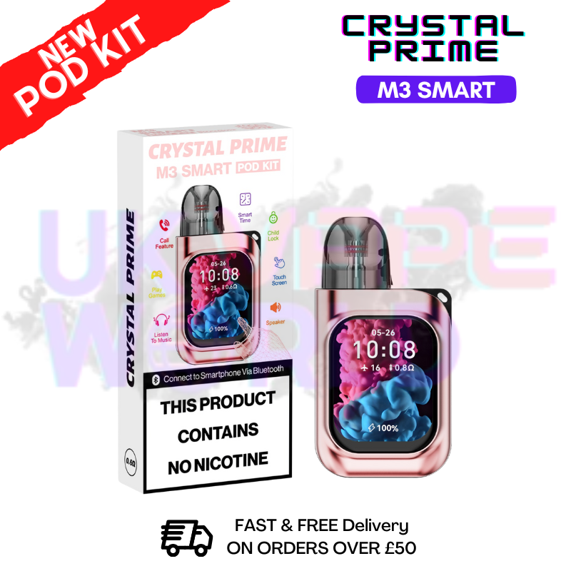 Rose Gold Crystal Prime M3 Smart Refillable Pod Kit Rose Gold Crystal Prime M3 Smart Refillable Pod Kit