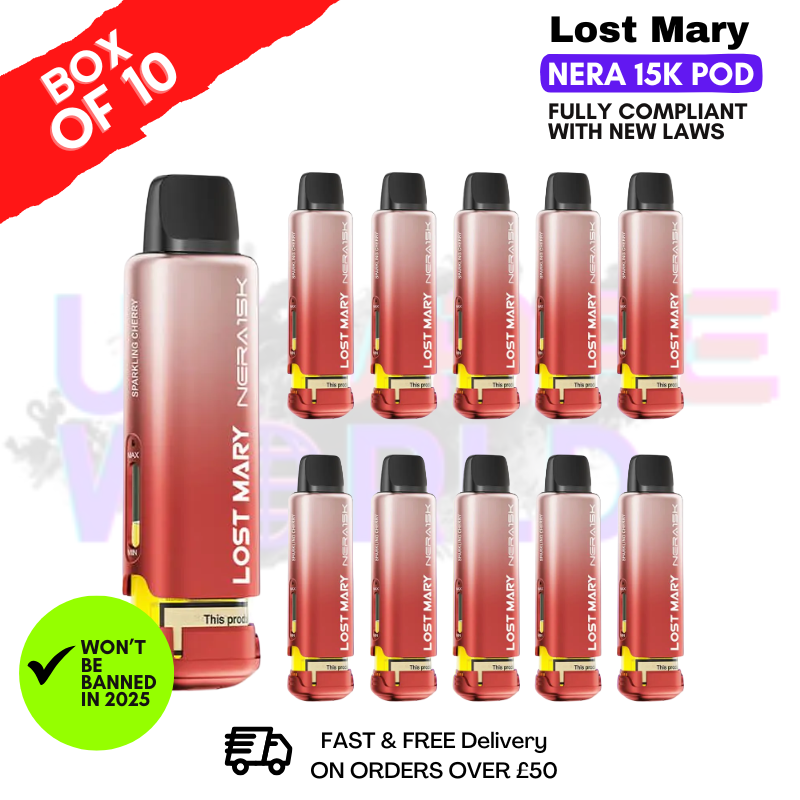 Sparkling Cherry Lost Mary Nera15K REFIL Box OF 10