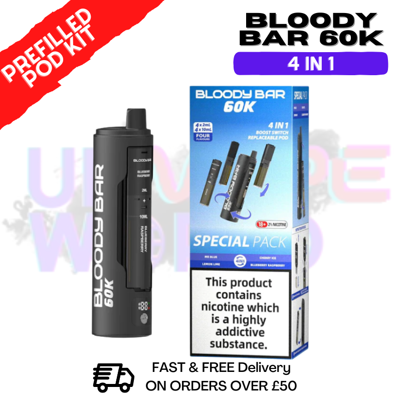 Special Pack  Bloody Bar 60k Prefilled 4 In 1 Pod Vape Kit - ukvapeworld