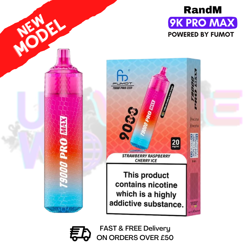 Strawberry Raspberry Cherry Ice RandM T9000 Pro Max Pod Kit - ukvapeworld